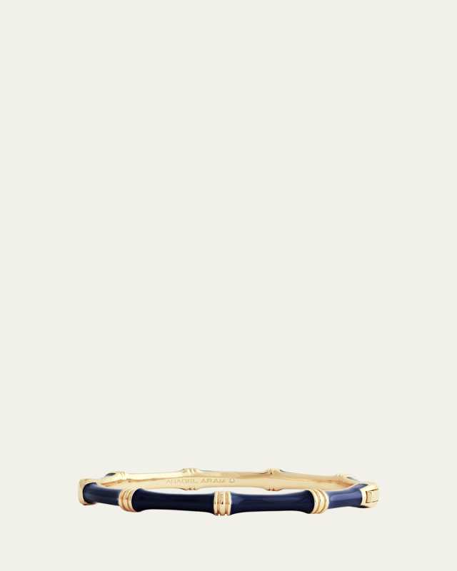 Bamboo Enameled Hinged Bangle